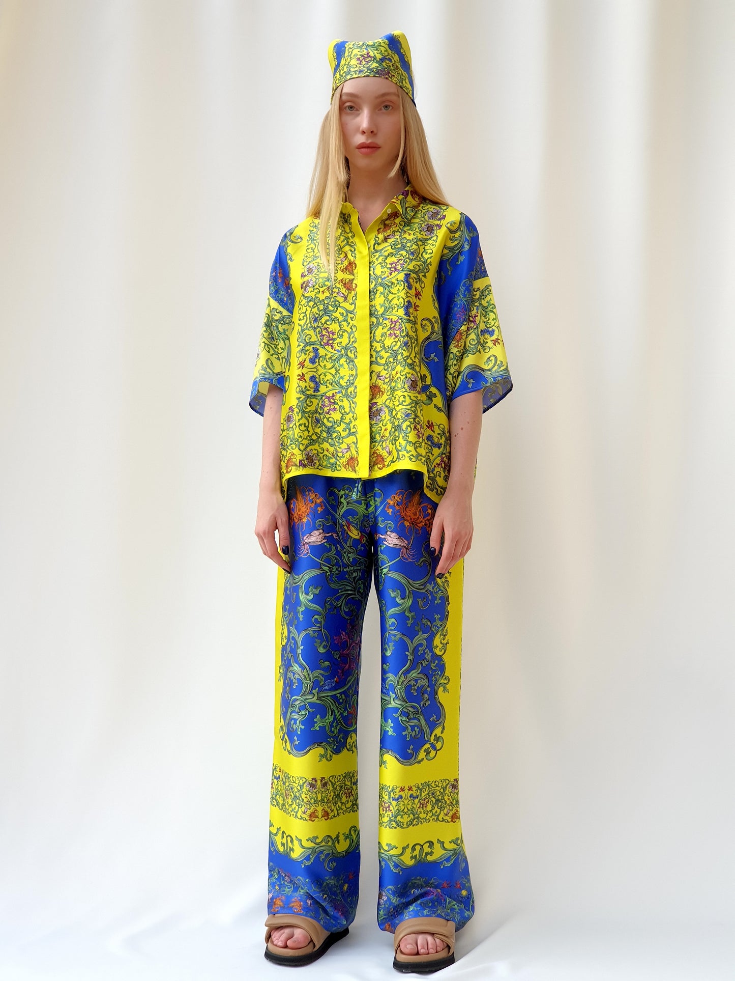 Silk Set “Grapevine” yellow_blue
