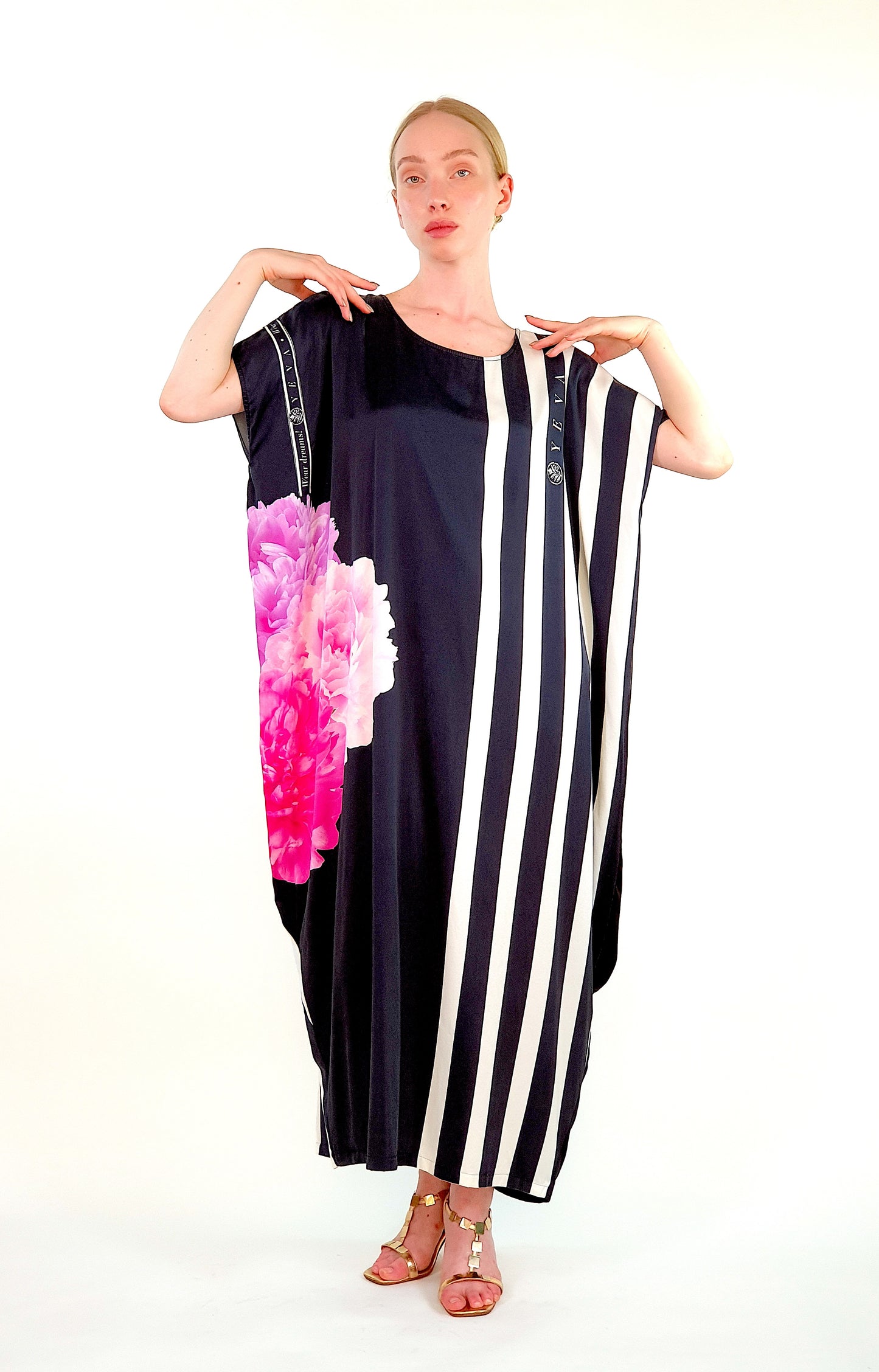 Silk dress "Peonies"