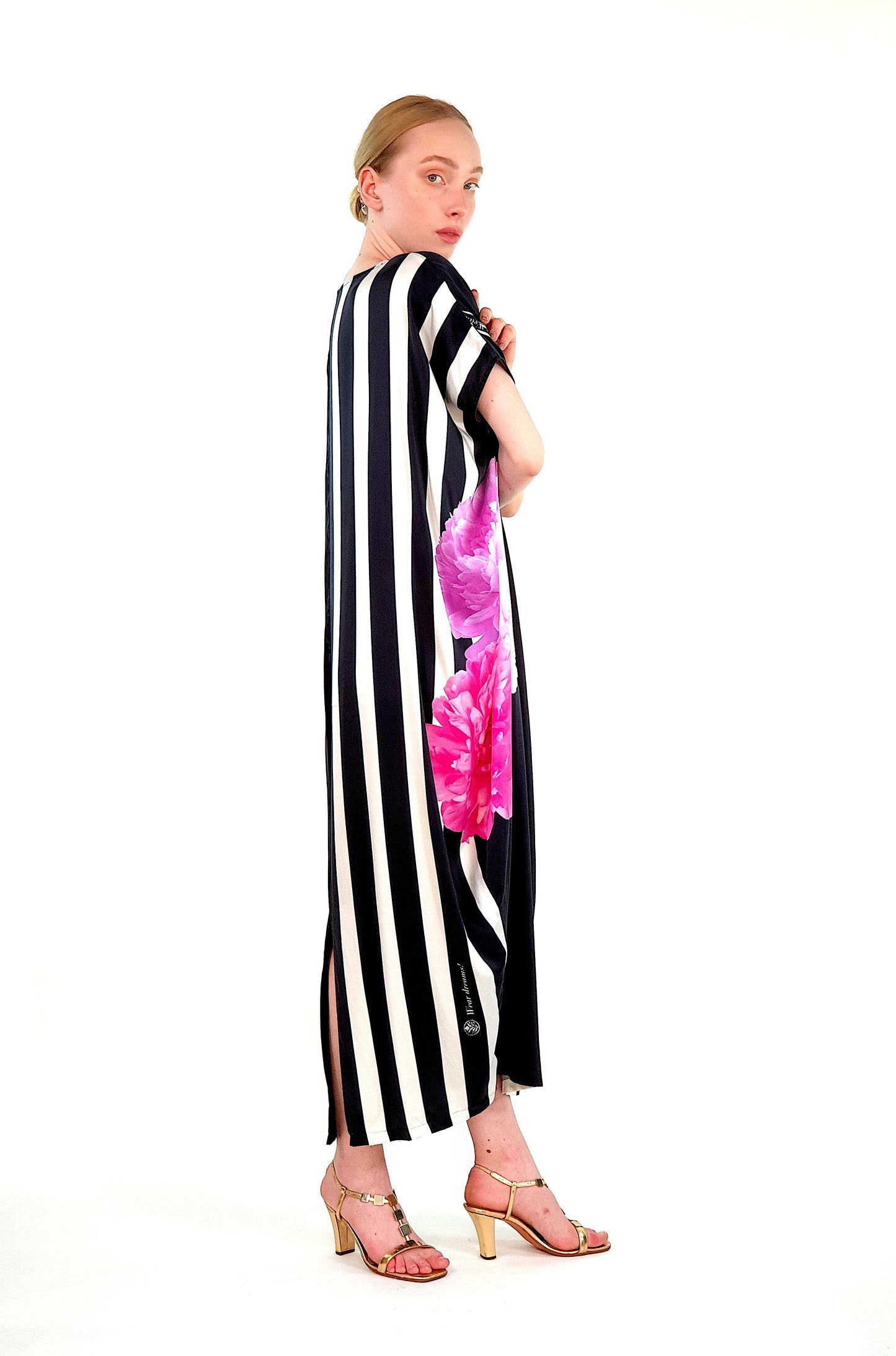 Silk dress "Peonies"
