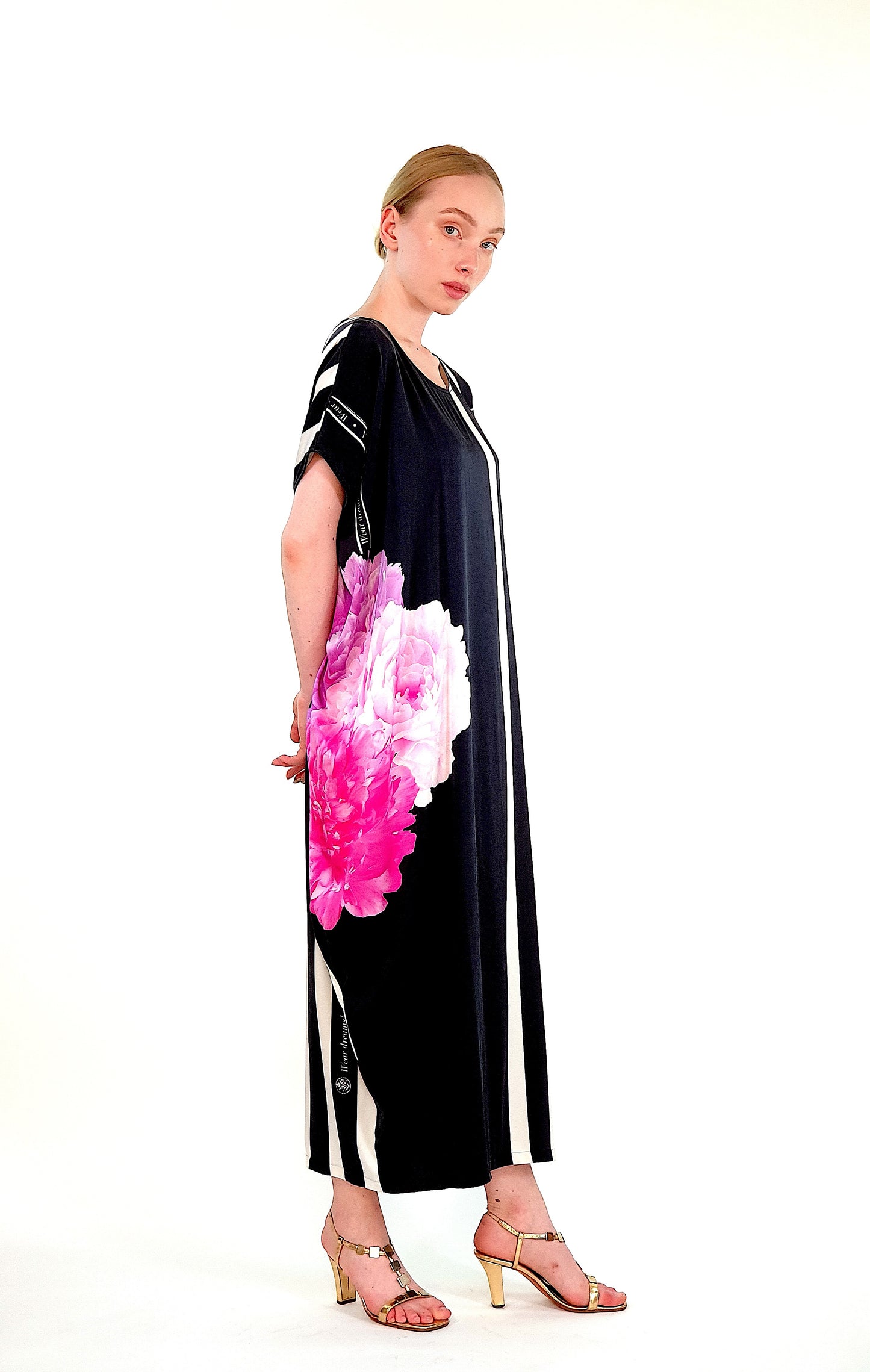 Silk dress "Peonies"