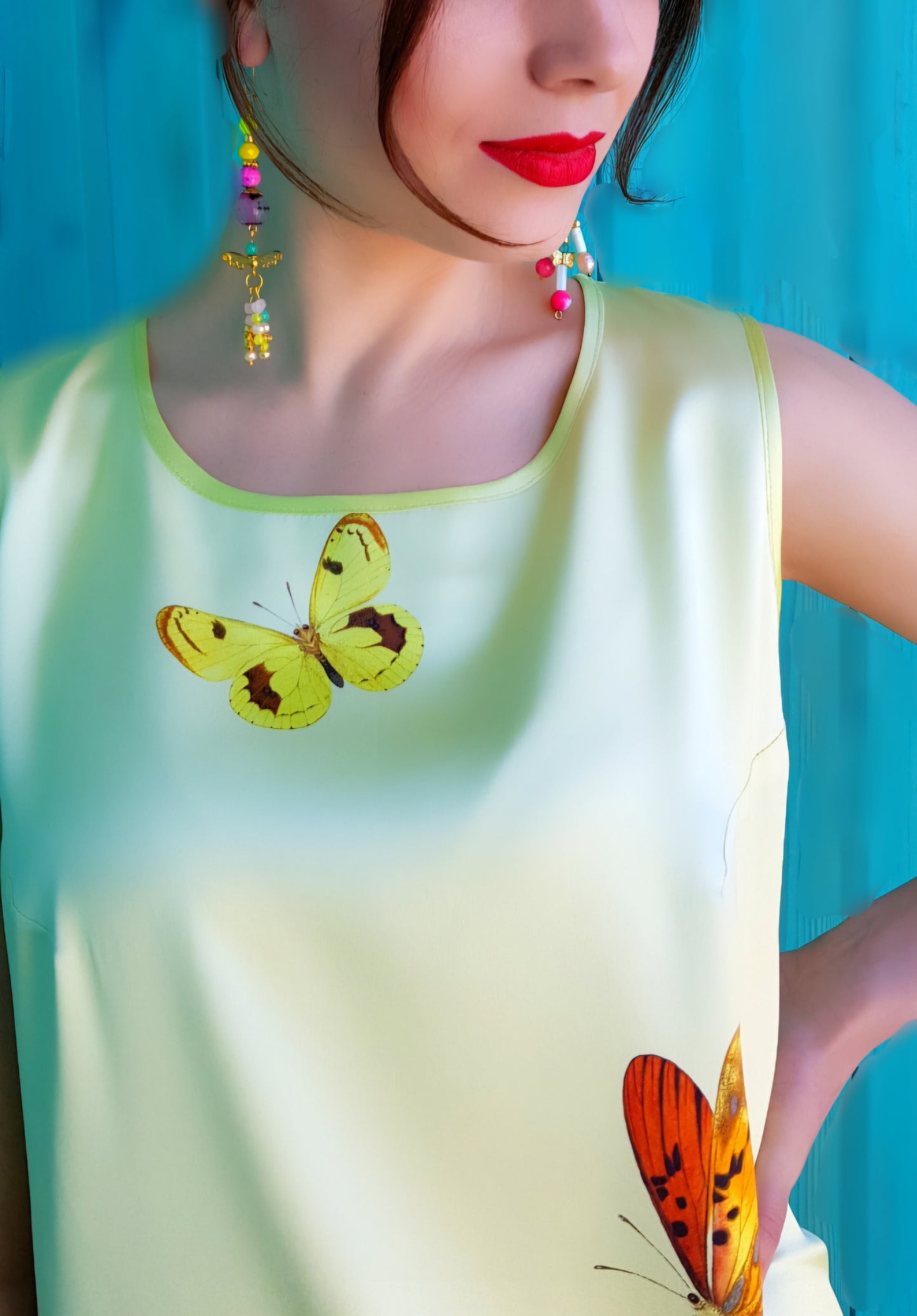 Silk dress "8 Tulips"