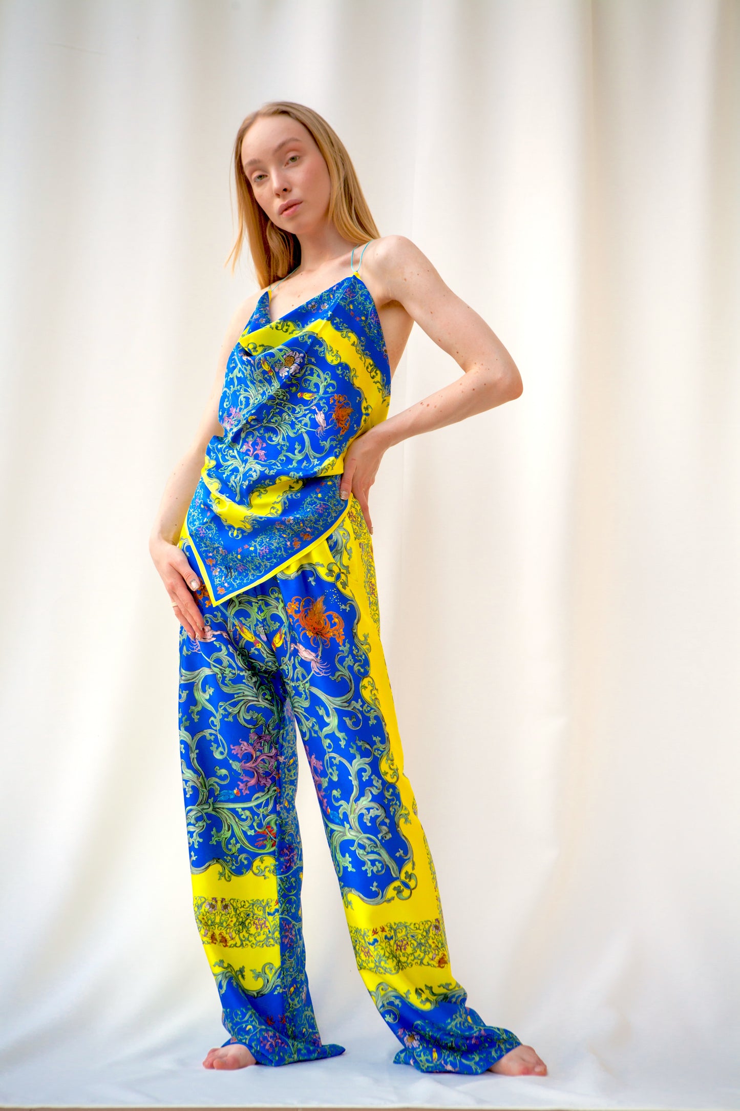 Silk Set “Grapevine” yellow_blue