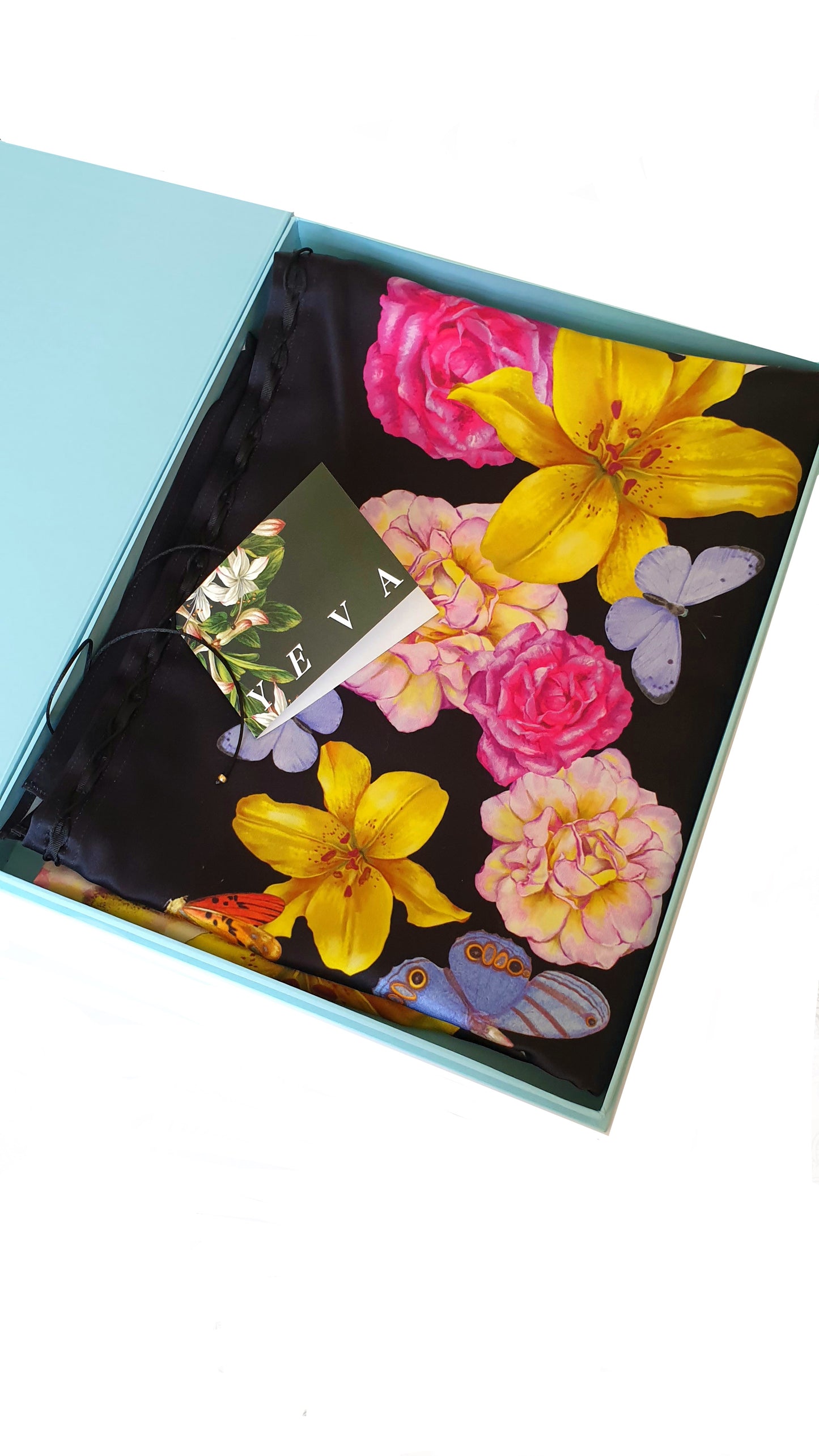 Large transformer_SCARF "Soul Flowers" black