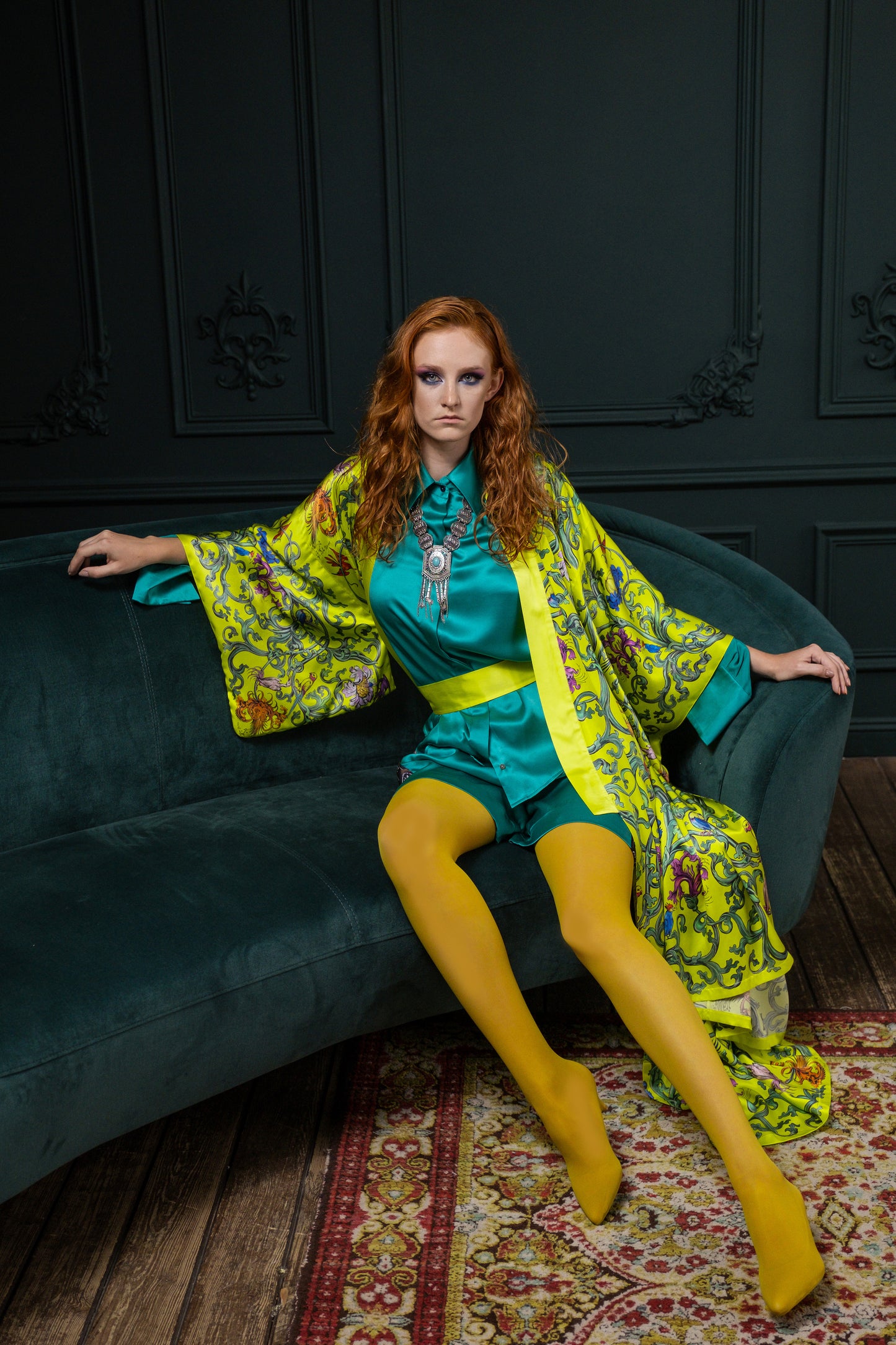 Light_KIMONO "Grapevine" yellow